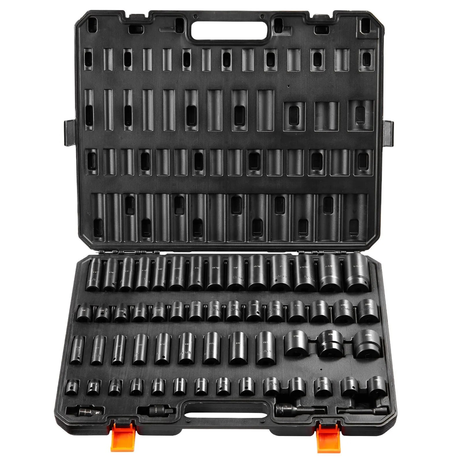 Impact Sockets Set 59pcs 6-Point 3/8" & 1/2" Drive Bit Ratchet Tool Kit - Image 9