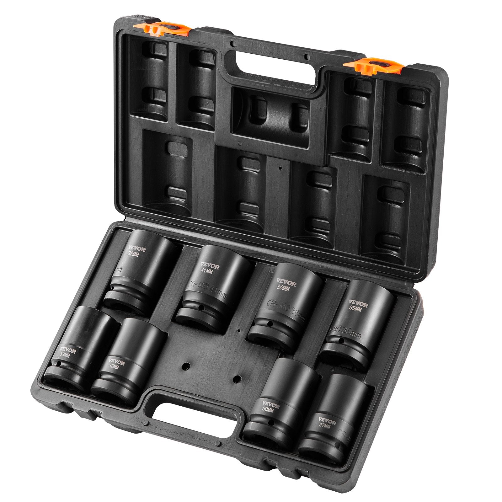 Impact Sockets Set 8pcs 6-Point 1" Drive Bit Ratchet Tool Kit Case - Image 9