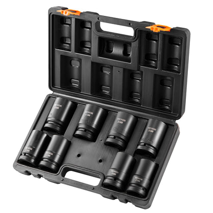 Impact Sockets Set 8pcs 6-Point 1" Drive Bit Ratchet Tool Kit Case - Image 9