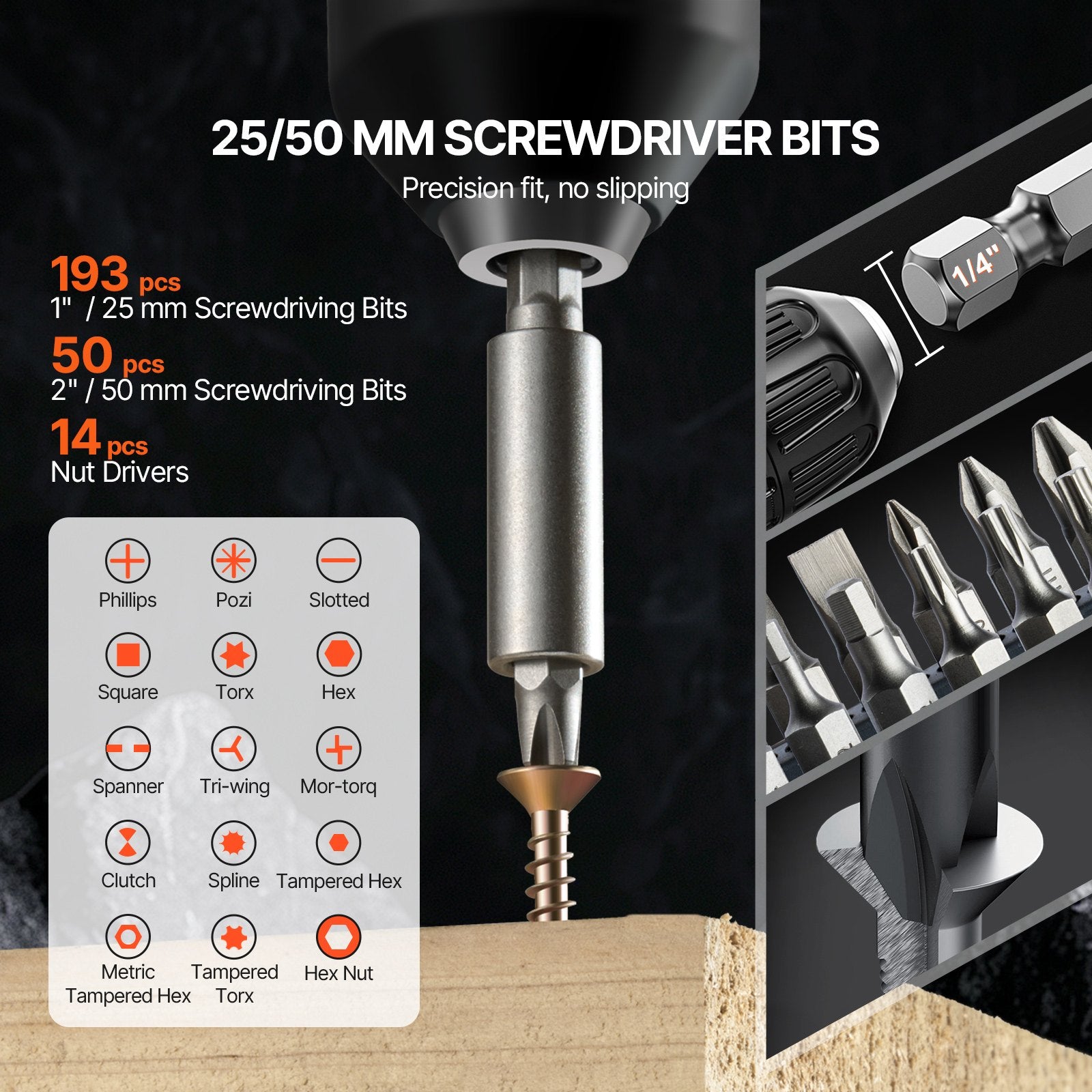 Drill Bit Set, 318 Pieces Drill and Driver Bit Set, Screwdriver Bit Set Suitable for Wood Metal Cement Drilling and Screw Driving, Drill Bit Sets Combo Kit Assorted in Organized Carrying Case - Image 4