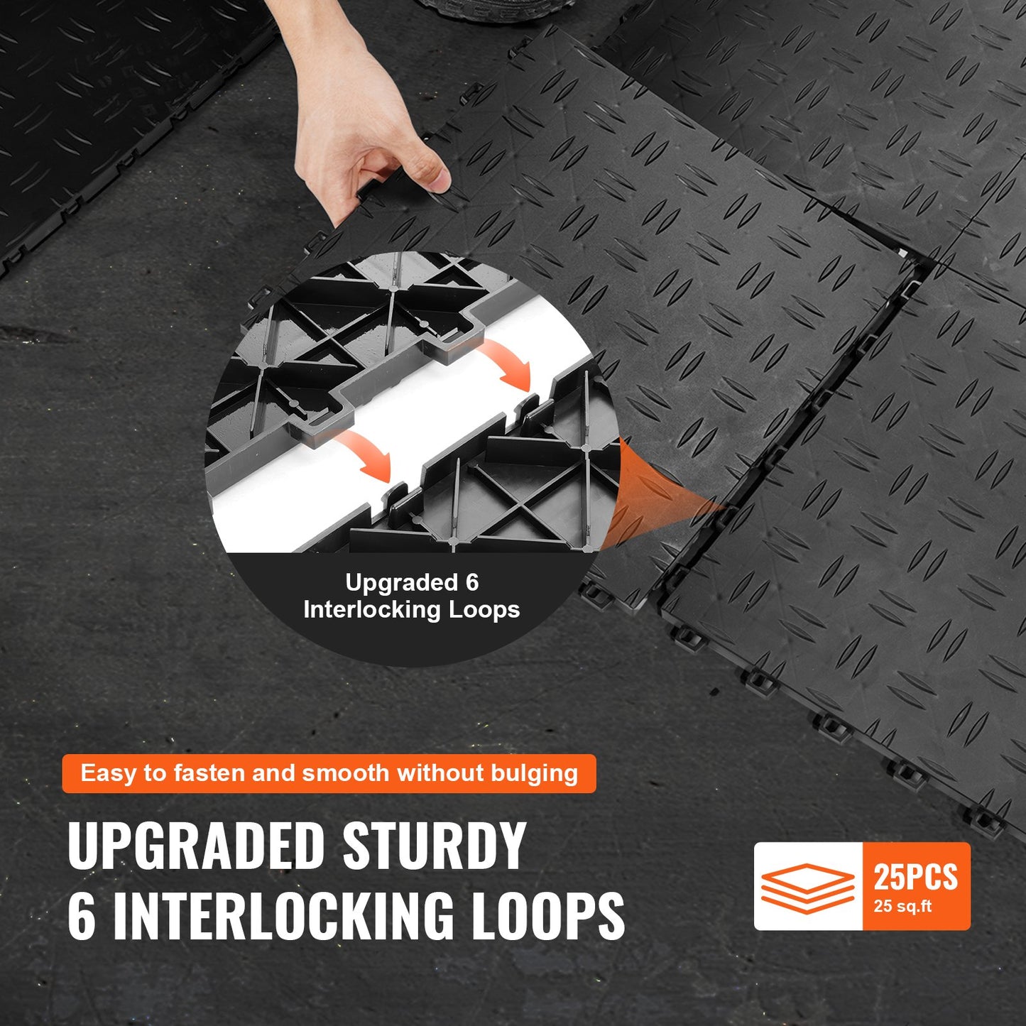 Garage Tiles Interlocking, 12 x 12 x 0.53 inch 25 Pack Garage Floor Covering Tiles, Non-Slip Double-Sided Texture Garage Flooring Tiles, for Garages, Basements, Repair Shops, Black - Image 6