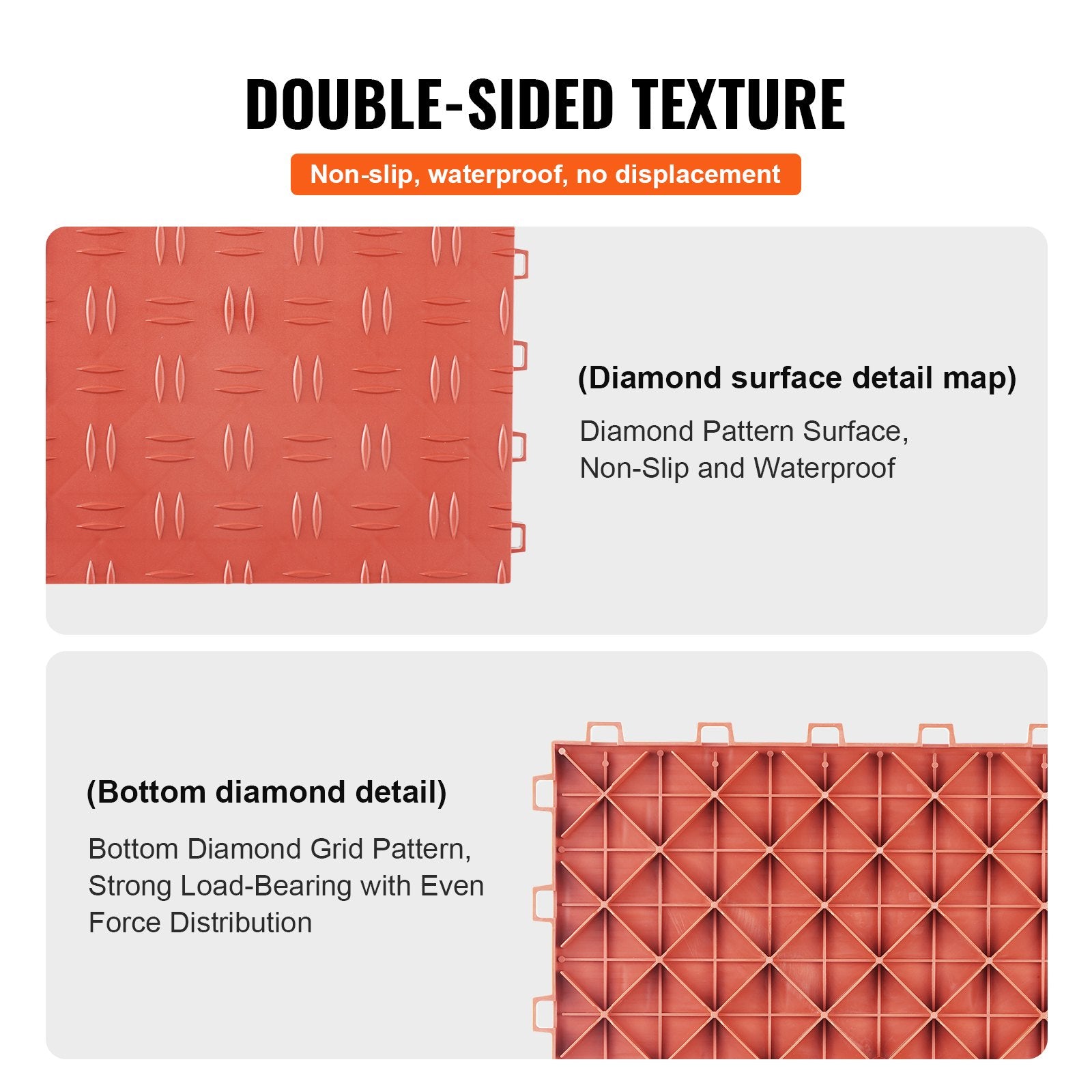 Garage Tiles Interlocking 12x12 in 50 Pack Garage Flooring Tiles Red - Image 4