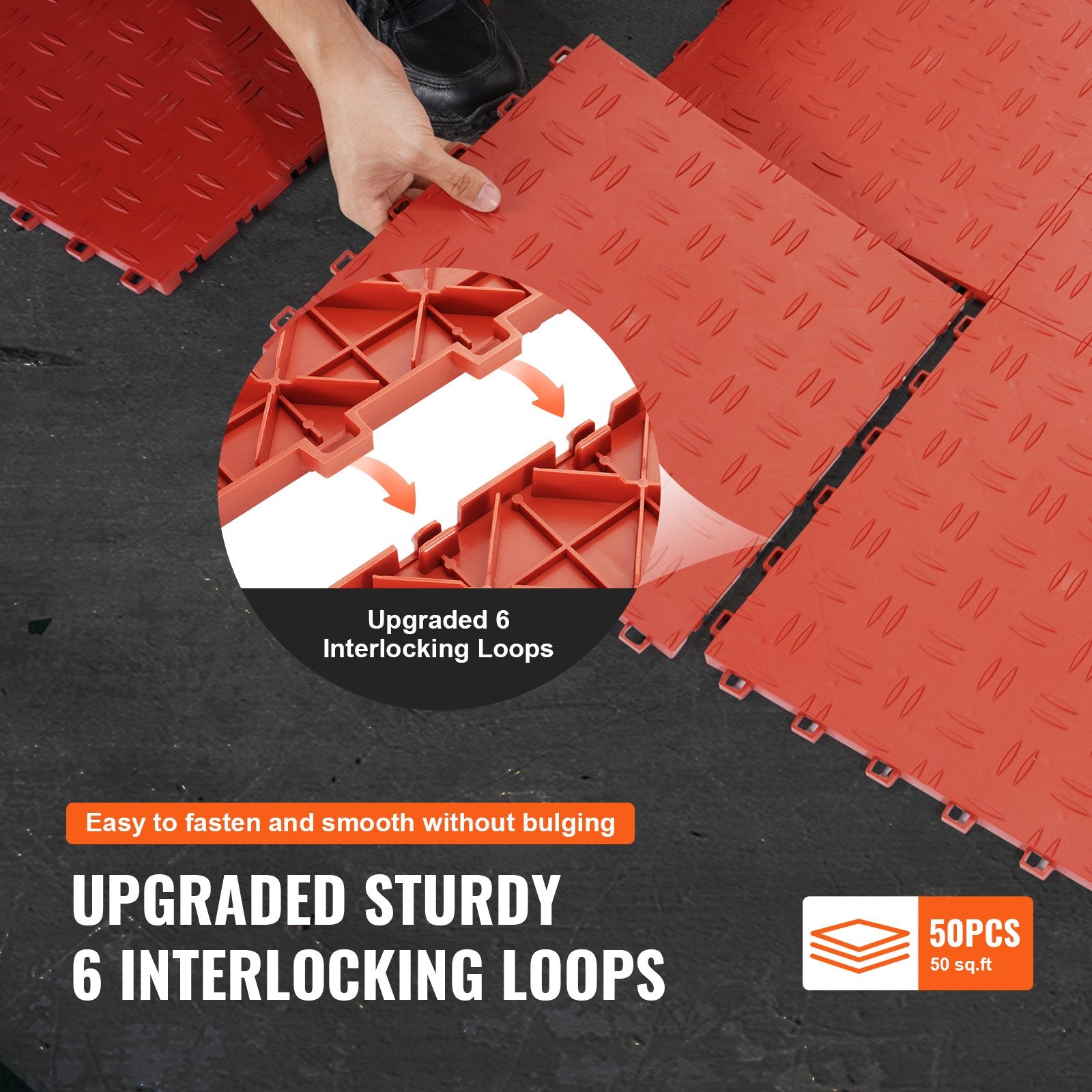 Garage Tiles Interlocking 12x12 in 50 Pack Garage Flooring Tiles Red - Image 6