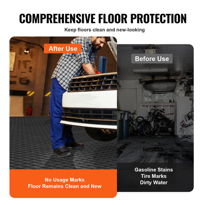 Garage Tiles Interlocking, 12 x 12 x 0.53 inch 50 Pack Garage Floor Covering Tiles, Non-Slip Double-Sided Texture Garage Flooring Tiles, for Garages, Basements, Repair Shops, Black - Image 5