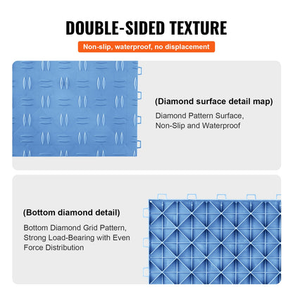 Garage Tiles Interlocking 12x12 in 25 Pack Garage Flooring Tiles Blue - Image 4
