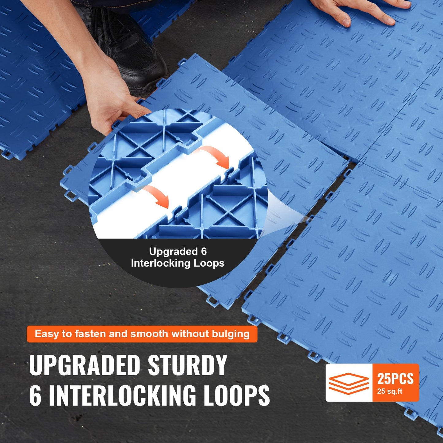 Garage Tiles Interlocking 12x12 in 25 Pack Garage Flooring Tiles Blue - Image 6