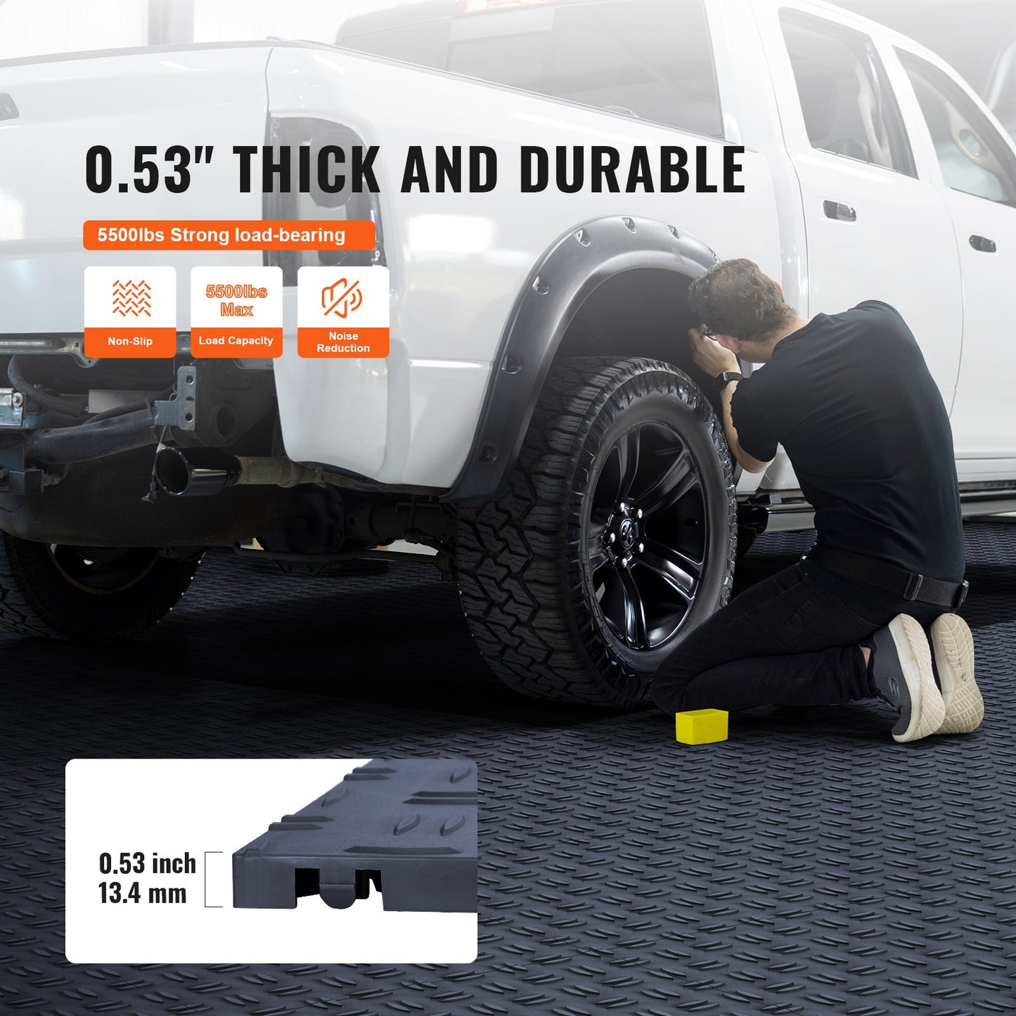 Garage Tiles Interlocking, 12 x 12 x 0.53 inch 50 Pack Garage Floor Covering Tiles, Non-Slip Double-Sided Texture Garage Flooring Tiles, for Garages, Basements, Repair Shops, Graphite Gray - Image 3