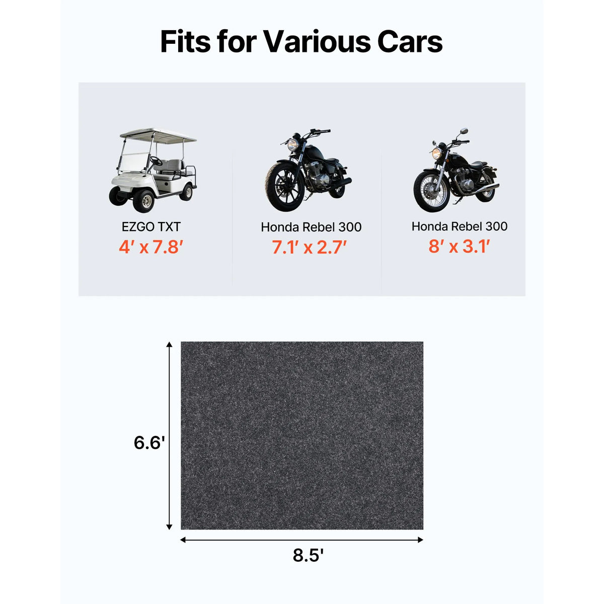 Waterproof Garage Floor Mat for Under Car, Non-slip 2 x 2.6 M Compact Size Heavy Duty Containment Mat, Protects Garage Floor from Water, Mud and Oil, For Garages,Greenhouses,Entrance - Image 2