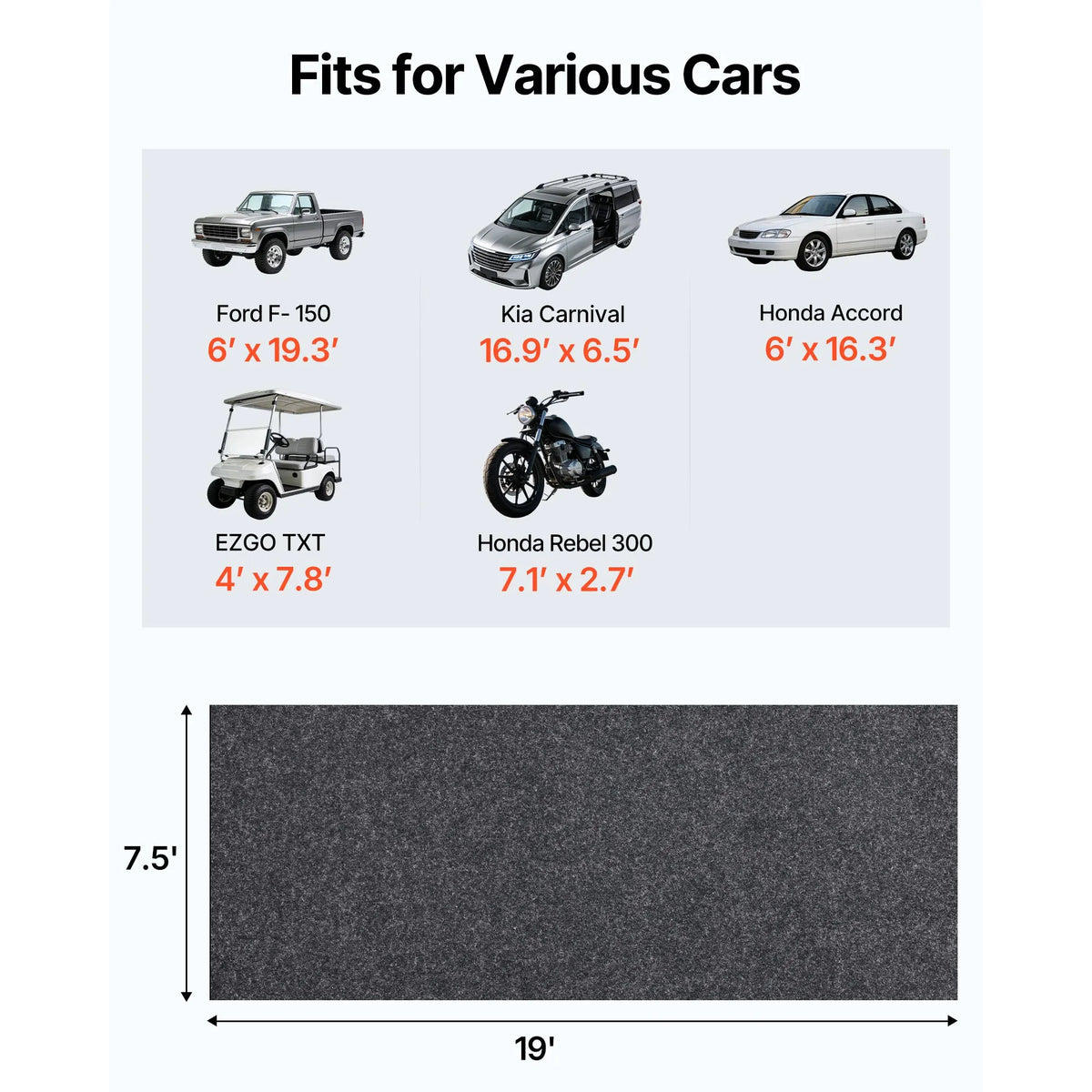 Garage Floor Mat, 2.3 x 5.79 M Waterproof Protection from Water,Snow, Rain,Mud and Oil for Cars, Non-slip Heavy Duty Containment Mat with TPE Anti-Leak Backing & Easy to Clean & Cuttable - Image 2