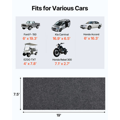 Garage Floor Mat, 2.3 x 5.79 M Waterproof Protection from Water,Snow, Rain,Mud and Oil for Cars, Non-slip Heavy Duty Containment Mat with TPE Anti-Leak Backing & Easy to Clean & Cuttable - Image 2