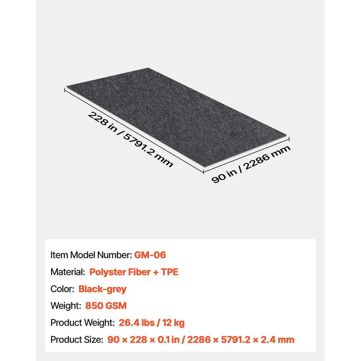 Garage Floor Mat, 2.3 x 5.79 M Waterproof Protection from Water,Snow, Rain,Mud and Oil for Cars, Non-slip Heavy Duty Containment Mat with TPE Anti-Leak Backing & Easy to Clean & Cuttable - Image 7