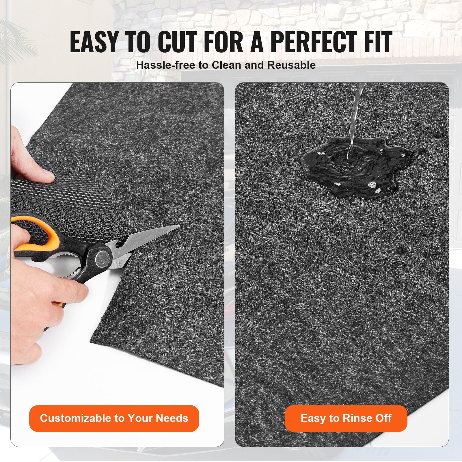 Garage Floor Mat, 2.3 x 5.79 M Waterproof Protection from Water,Snow, Rain,Mud and Oil for Cars, Non-slip Heavy Duty Containment Mat with TPE Anti-Leak Backing & Easy to Clean & Cuttable - Image 6