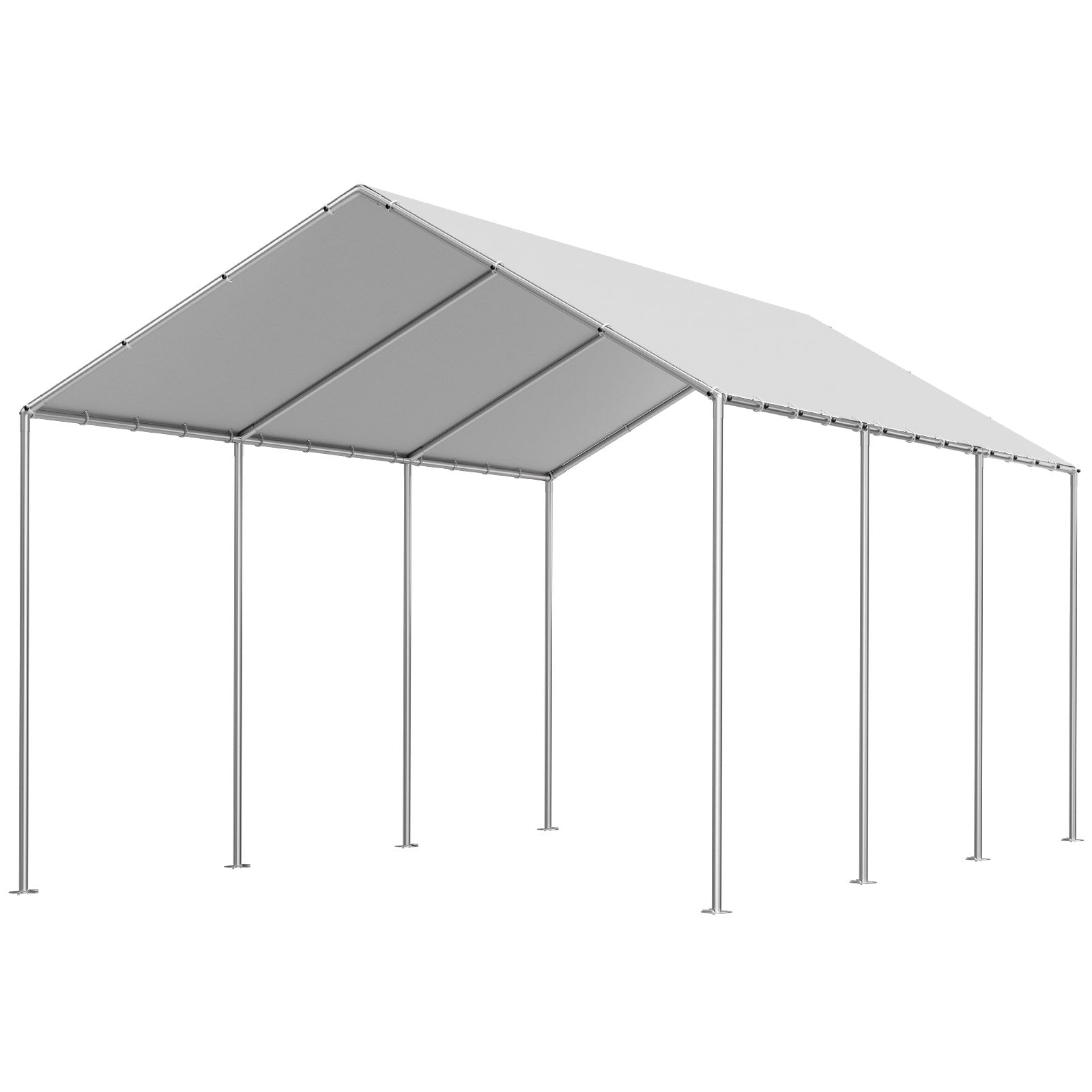 Carport Replacement Canopy, 6 x 3 m Potable Garage Tent Top Tarp, UV-Resistant & Waterproof Car Shelter Tarp, Heavy Duty Car Port Cover with Ball Buggees, Grey, Frame Not Included - Image 9