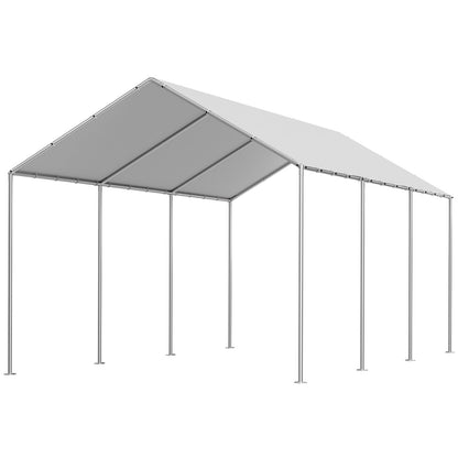 Carport Replacement Canopy, 6 x 3 m Potable Garage Tent Top Tarp, UV-Resistant & Waterproof Car Shelter Tarp, Heavy Duty Car Port Cover with Ball Buggees, Grey, Frame Not Included - Image 9