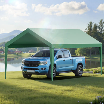 Carport Replacement Canopy, 6 x 3 m Potable Garage Tent Top Tarp, UV-Resistant & Waterproof Car Shelter Tarp, Heavy Duty Car Port Cover with Ball Buggees, Dark Green, Frame Not Included - Image 8