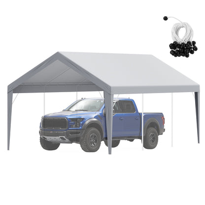 Carport Replacement Canopy Cover 12 x 20 ft, Garage Top Tent Shelter Tarp Heavy-Duty Waterproof & UV Protected, Easy Installation with Ball Bungees,Grey (Only Top Cover, Frame Not Include) - Image 9