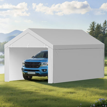 Carport Replacement Canopy, 6x 3.6 m Potable Garage Tent Top Tarp with Sidewalls, UV-Resistant & Waterproof, Heavy Duty Car Shelter Tarp with Ball Buggees, Grey, Frame Not Included - Image 8