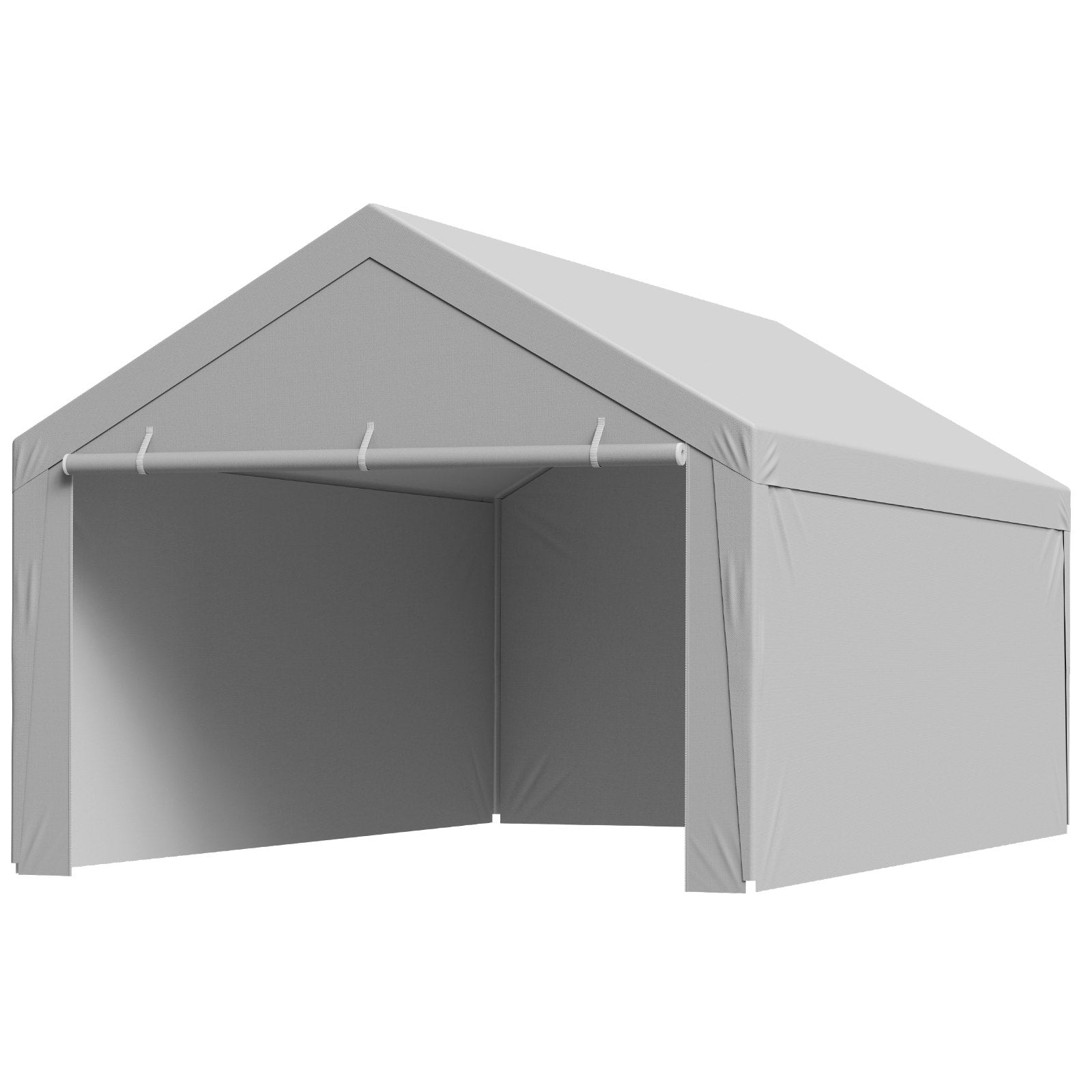Carport Replacement Canopy, 6x 3.6 m Potable Garage Tent Top Tarp with Sidewalls, UV-Resistant & Waterproof, Heavy Duty Car Shelter Tarp with Ball Buggees, Grey, Frame Not Included - Image 9