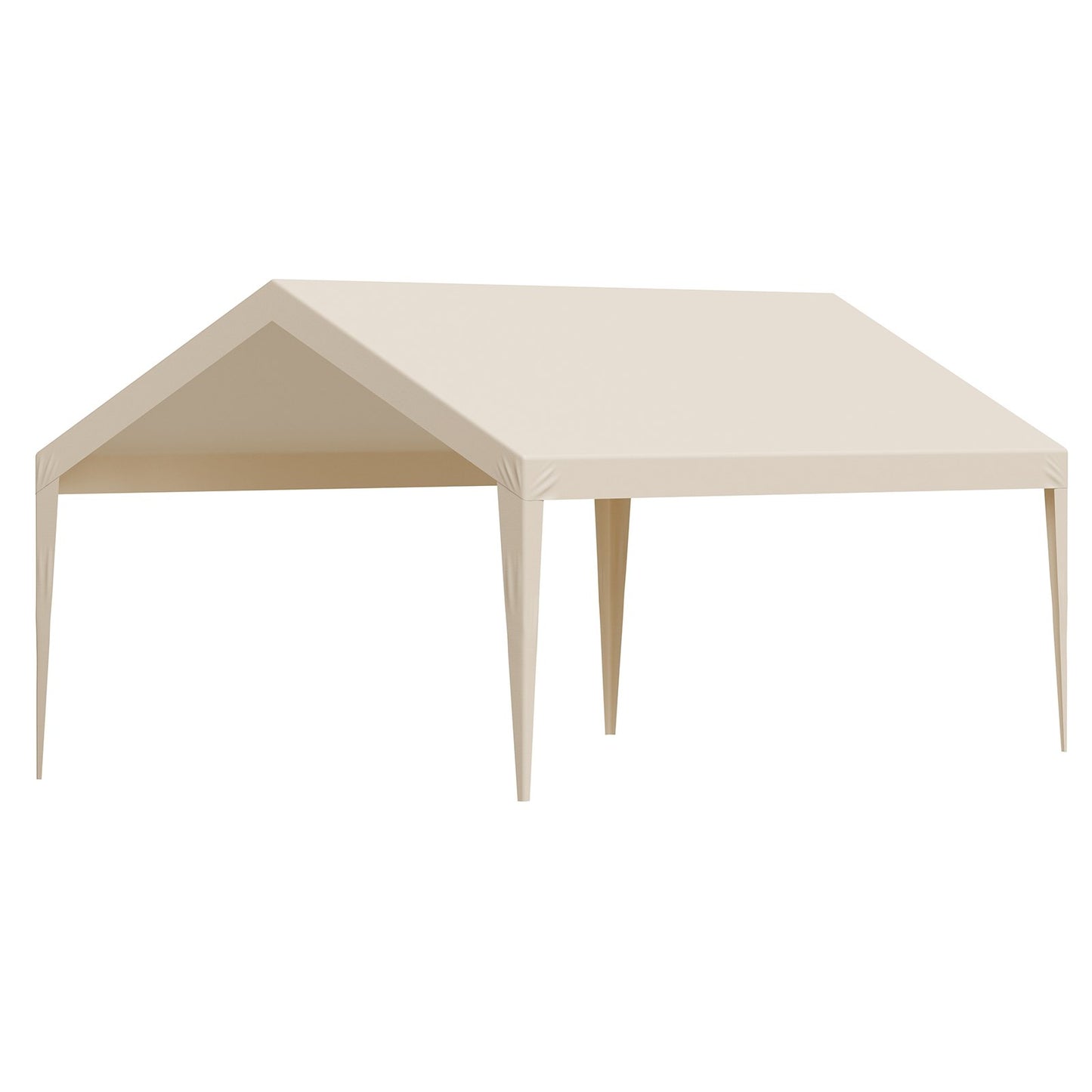 Carport Replacement Canopy, 6 x 3.6 m Potable Garage Tent Top Tarp, UV-Resistant & Waterproof Car Shelter Tarp, Heavy Duty Car Port Cover with Ball Buggees, Beige, Frame Not Included - Image 9