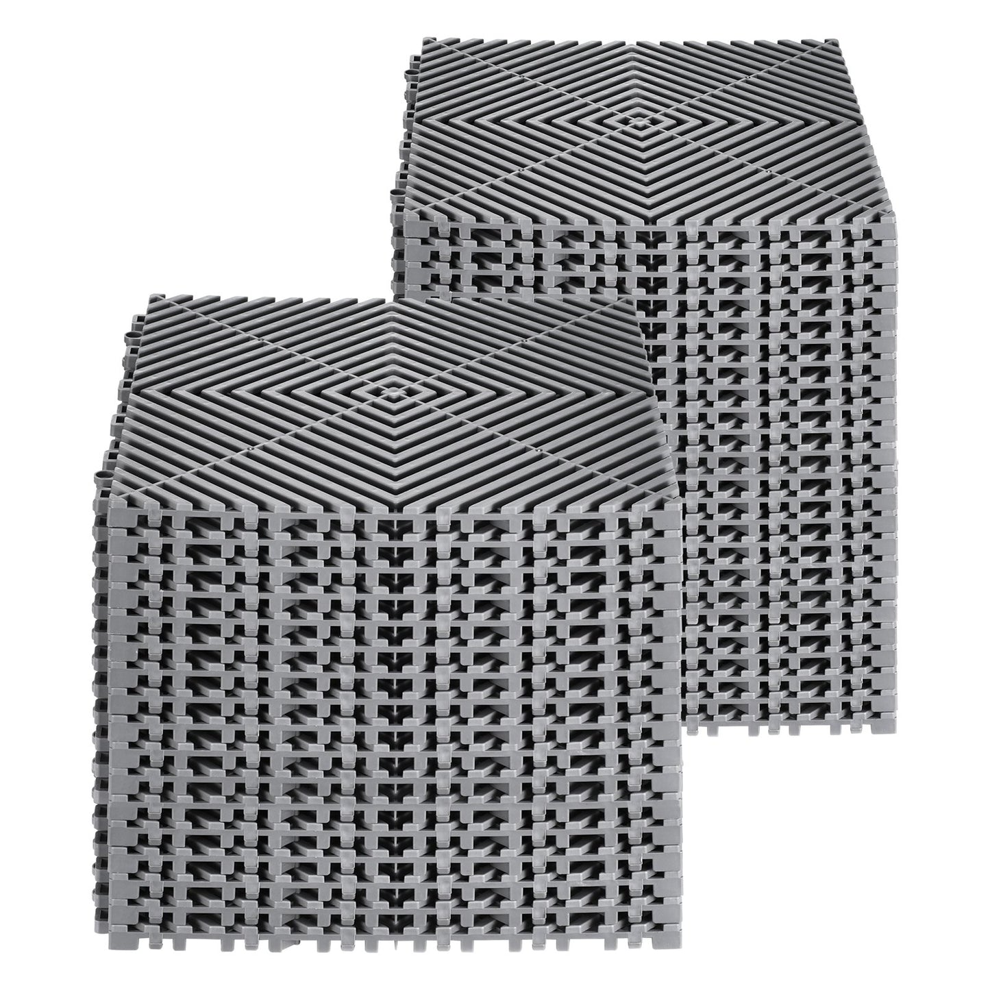Interlocking Drainage Mat, 31 x 31 cm Modular Interlocking Cushion, 40 Pcs Splicing Drainage Mats, Non-Slip Gray PP Drainage Floor Tile and Shower Mat, for Garage, Garden, Kitchen & Outdoor - Image 9