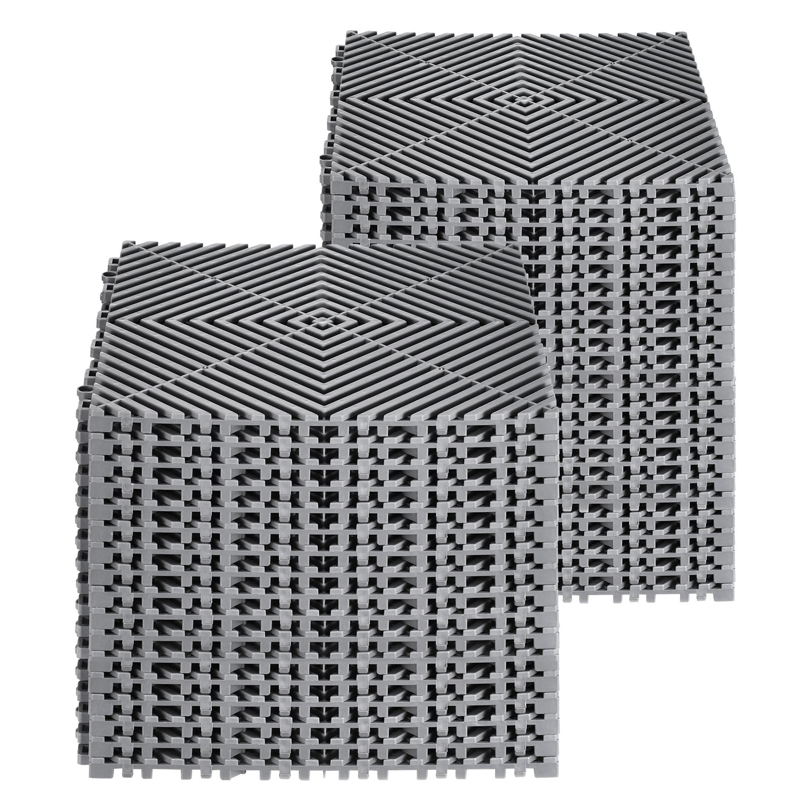 Interlocking Drainage Mat, 31 x 31 cm Modular Interlocking Cushion, 40 Pcs Splicing Drainage Mats, Non-Slip Gray PP Drainage Floor Tile and Shower Mat, for Garage, Garden, Kitchen & Outdoor - Image 9