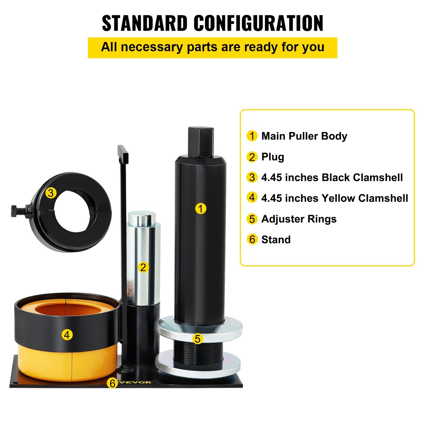 Carrier & Pinion Bearing Puller, Compatible with Dana 30, 40, 60, 70, Ford 9\" Bearings, Pinion Puller Tool with 2 Clamshells, 45# Steel Clamshell Carrier Bearing Puller for Auto Repair - Image 4