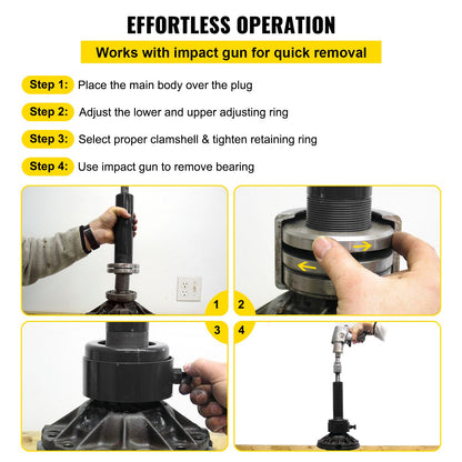 Carrier & Pinion Bearing Puller, Compatible with Dana 30, 40, 60, 70, Ford 9\" Bearings, Pinion Puller Tool with 2 Clamshells, 45# Steel Clamshell Carrier Bearing Puller for Auto Repair - Image 5