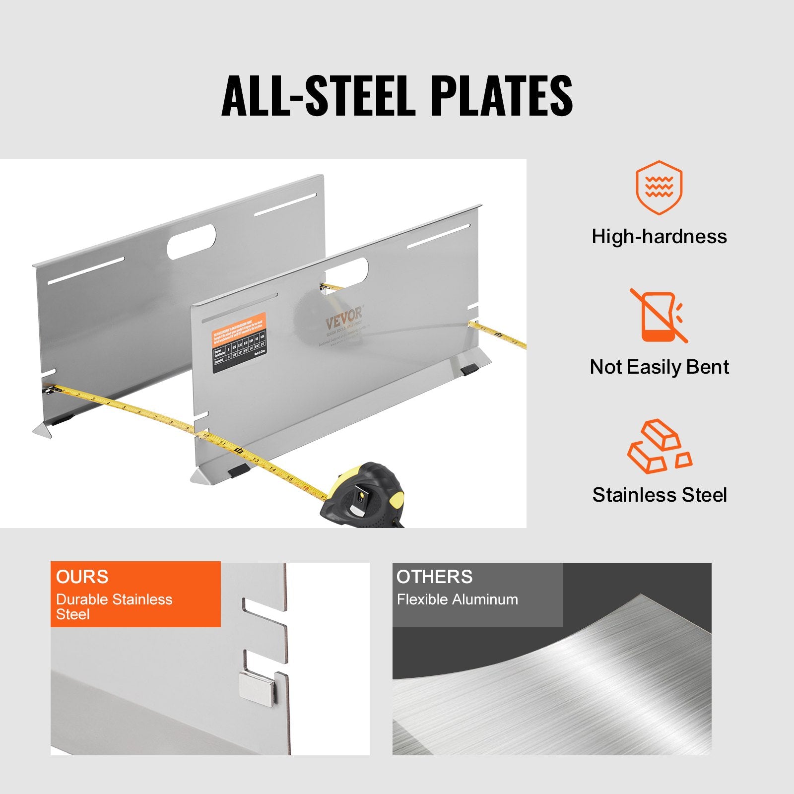 Wheel Alignment Tool, 2-Pack Alignment Tool Toe Plates, Stainless Steel Toe Angle Measurement Tool Plate, 4 Alignment Rods and Magnetic Slots, Includes Measuring Tapes & Conversion Chart - Image 5