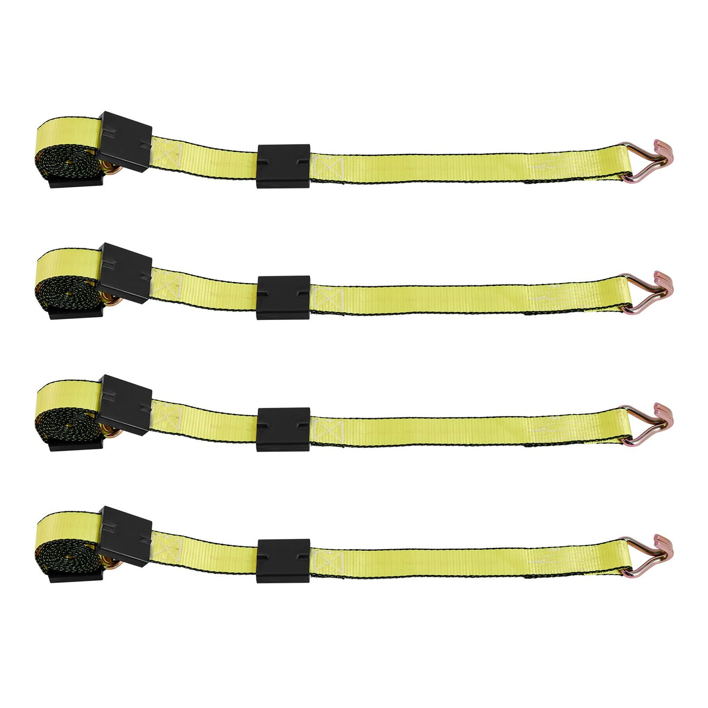 Wheel Chock Tie-Down Kit, Deck-Style Trailer Tie Down Strap, Car Tie Down Kit with J-Hook, Break Strength 4540 kg & Working Load 1512 kg Motorcycle Tie-Down System for SUVs, Trailers, Trucks