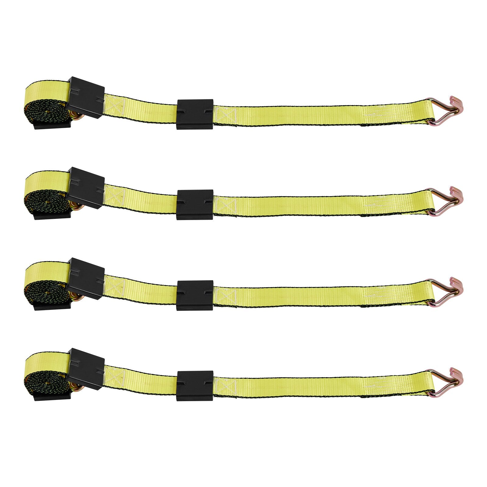 Wheel Chock Tie-Down Kit, Deck-Style Trailer Tie Down Strap, Car Tie Down Kit with J-Hook, Break Strength 4540 kg & Working Load 1512 kg Motorcycle Tie-Down System for SUVs, Trailers, Trucks