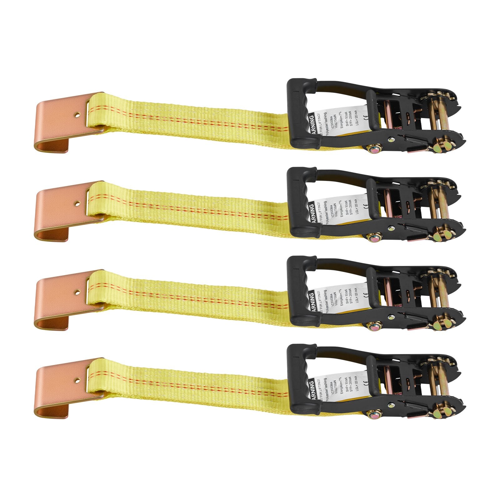 Wheel Chock Tie-Down Kit, Tire-Style Motorcycle Tie-Down System, Car Tie Down Kit with Flat Hook, Break Strength 4540 kg & Working Load 1512 kg Trailer Tie Down Strap for ATVs, SUVs, Trailers - Image 9