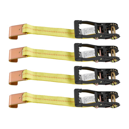 Wheel Chock Tie-Down Kit, Tire-Style Motorcycle Tie-Down System, Car Tie Down Kit with Flat Hook, Break Strength 4540 kg & Working Load 1512 kg Trailer Tie Down Strap for ATVs, SUVs, Trailers - Image 9