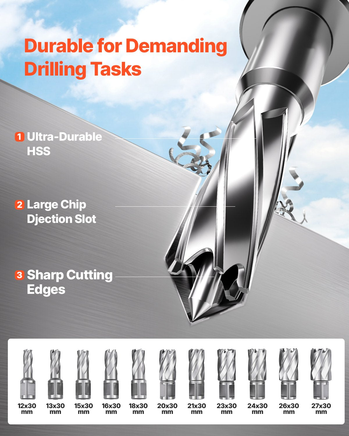 Magnetic Drill, 1400W Motor 1.6 in Boring Diameter, 2810 lbf Portable Electric Mag Drill Press, with 11 Coring Bits, 800 RPM Speed, Drilling Machine for Metal Surface, Home Improvement Industry - Image 4