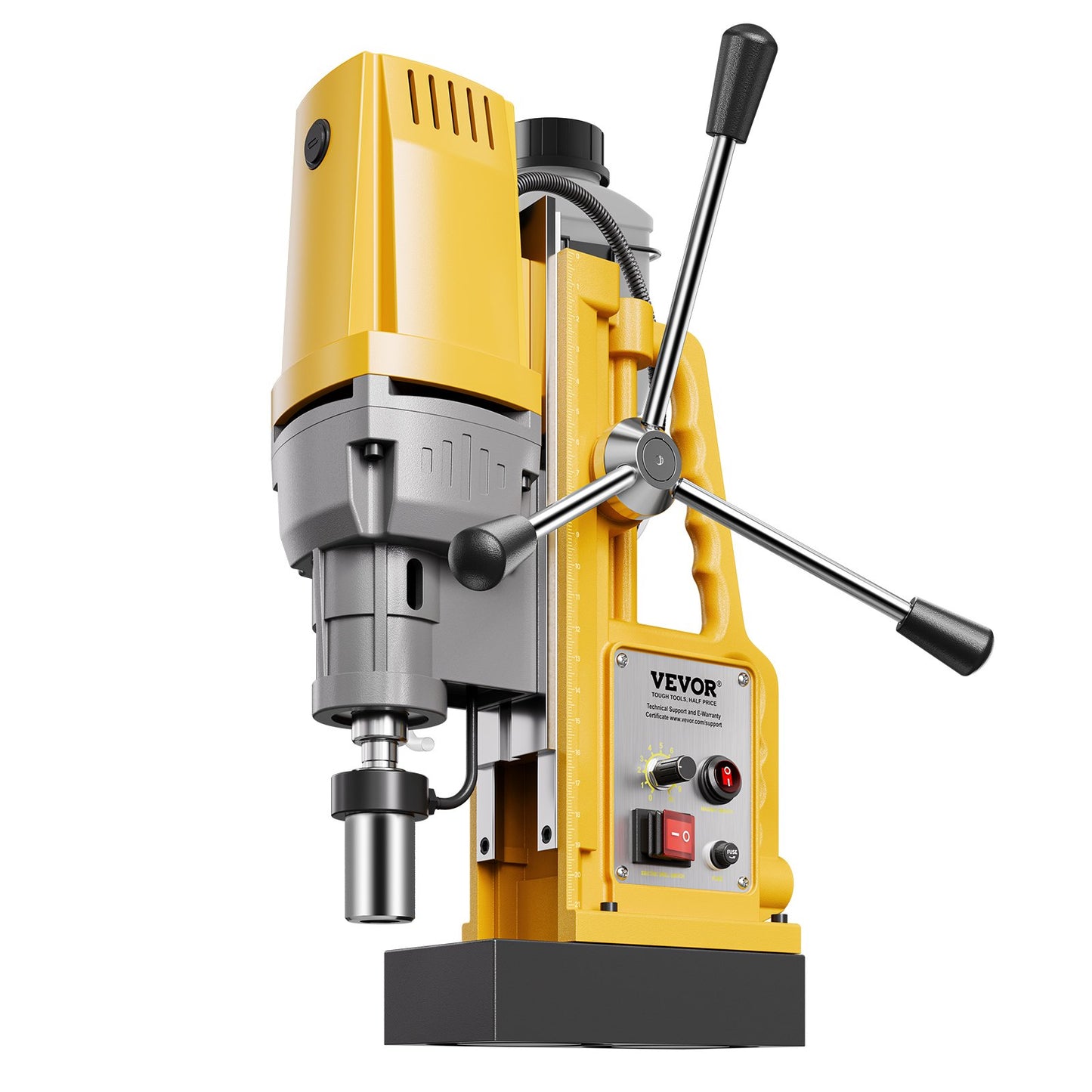 Magnetic Drill, 1400W Motor 2 in Boring Diameter, 2922 lbf Portable Electric Mag Drill Press, 0-750 RPM Variable Speed, Drilling Machine for Metal Surface, Industrial and Home Improvement - Image 9