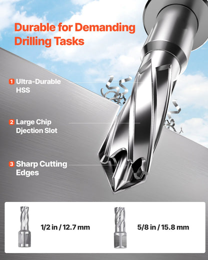 Magnetic Drill, 1450W Motor 1.6 in Boring Diameter, 2810 lbf Portable Electric Mag Drill Press, with 2 Coring Bits, Variable Speed, Drilling Machine for Metal Surface, Home Improvement Industry - Image 4