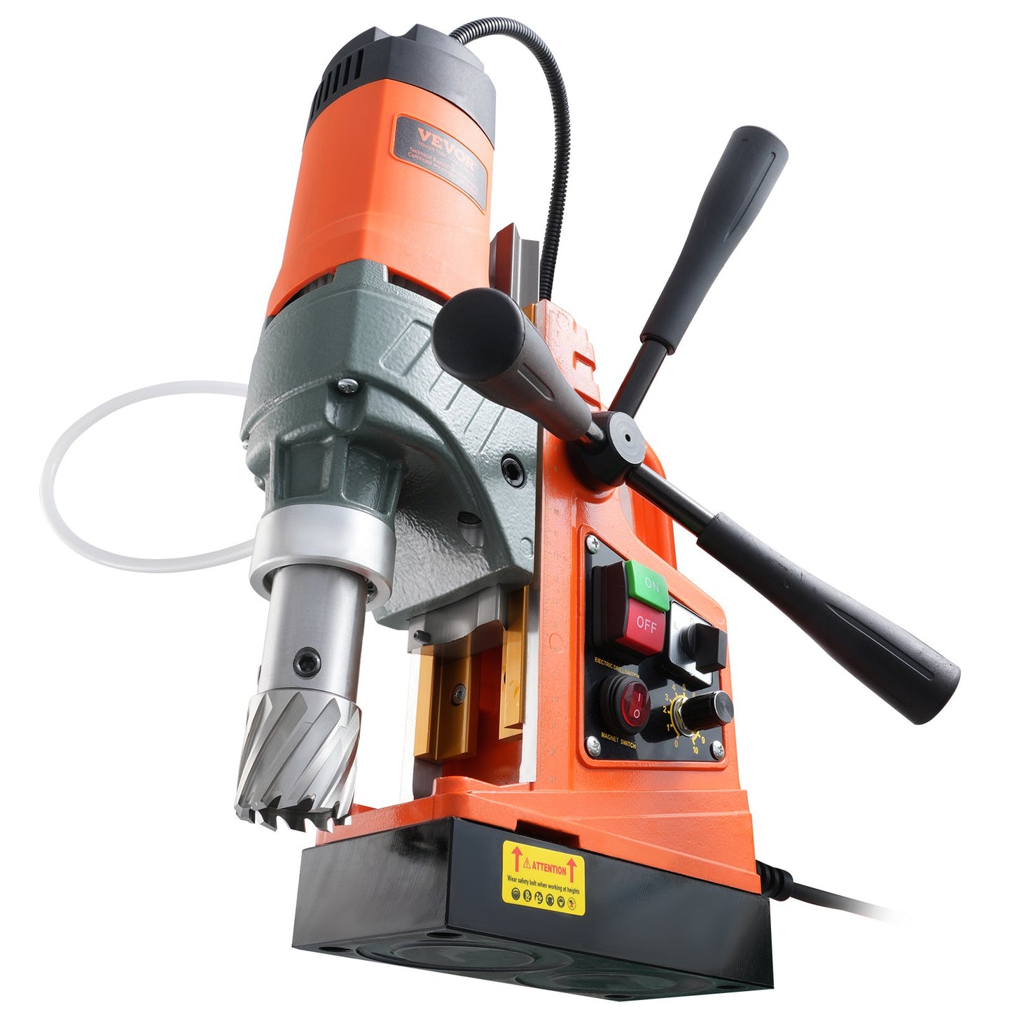 Magnetic Drill, 1450W Motor 1.6 in Boring Diameter, 2810 lbf Portable Electric Mag Drill Press, with 2 Coring Bits, Variable Speed, Drilling Machine for Metal Surface, Home Improvement Industry - Image 9