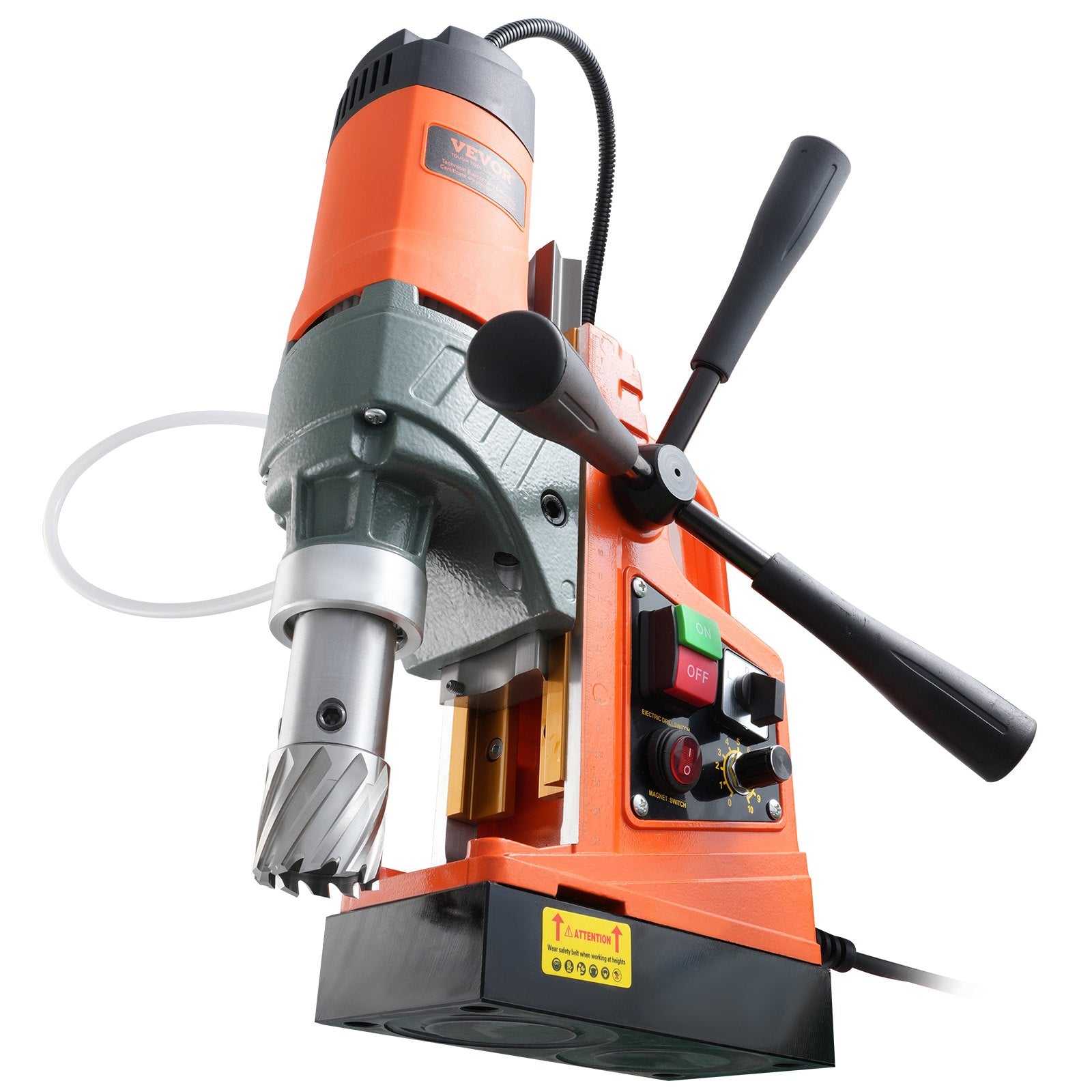 Magnetic Drill, 1450W Motor 1.6 in Boring Diameter, 2810 lbf Portable Electric Mag Drill Press, with 2 Coring Bits, Variable Speed, Drilling Machine for Metal Surface, Home Improvement Industry - Image 9