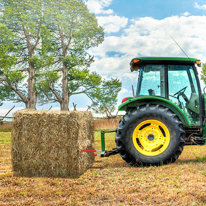 Hay Spear 32" Bale Spear 1350 lbs Capacity, Bale Spike Quick Attach Square Hay Bale Spears 1.4" Wide, Red Coated Bale Forks, Bale Hay Spike with Hex Nut & Sleeve for Buckets Tractors Loaders - Image 8