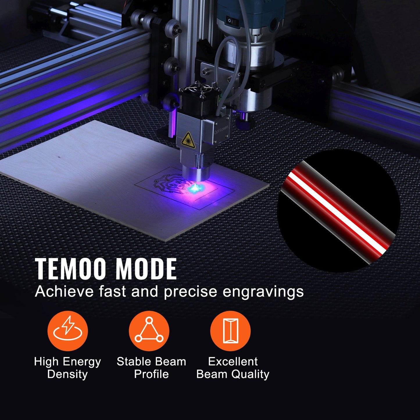 Laser Tube, 50W CO2 Laser Tube for Laser Engraver and Cutter Machine, 850 mm Length, 50 mm Diameter, Glass Laser Cutting Tube with TEM00 Beam Mode, for Wood Acrylic Fabric Leather Bamboo - Image 3