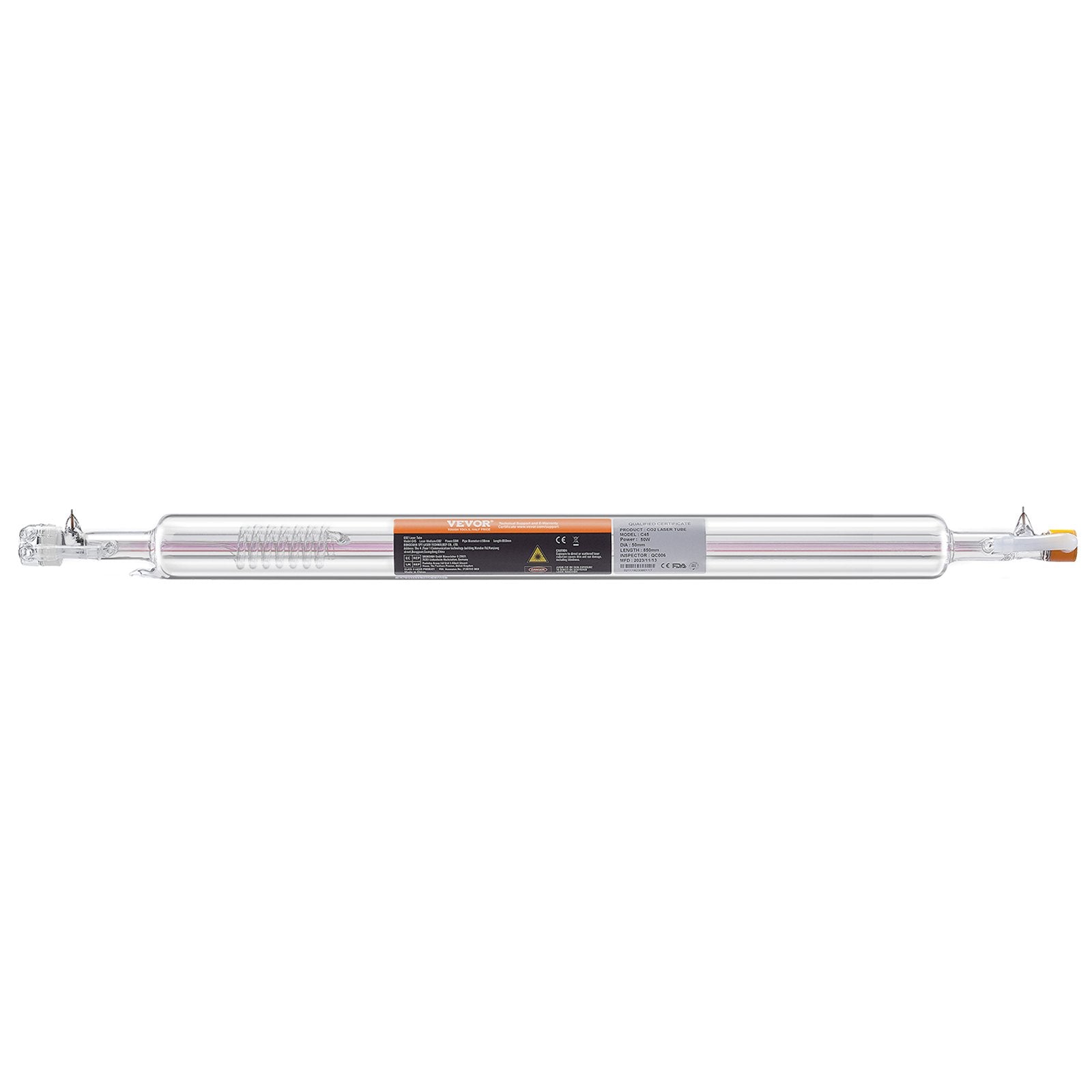 Laser Tube, 50W CO2 Laser Tube for Laser Engraver and Cutter Machine, 850 mm Length, 50 mm Diameter, Glass Laser Cutting Tube with TEM00 Beam Mode, for Wood Acrylic Fabric Leather Bamboo - Image 9