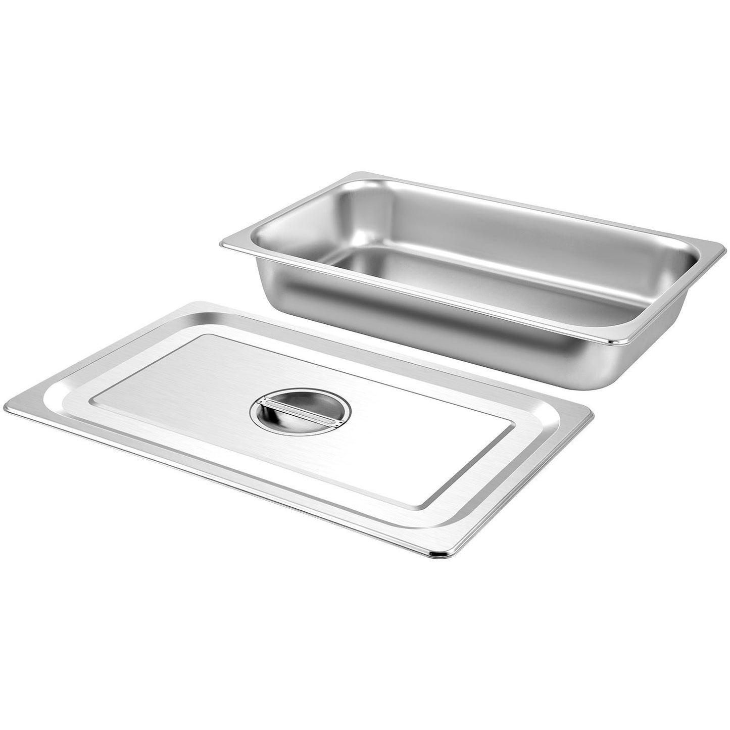 4 Pack Hotel Pan 3.7" Deep Steam Table Pan Full Size with Lid 20.8"L x 13"W Hotel Pan 22 Gauge Stainless Steel Anti Jam Steam Table Pan - Image 9
