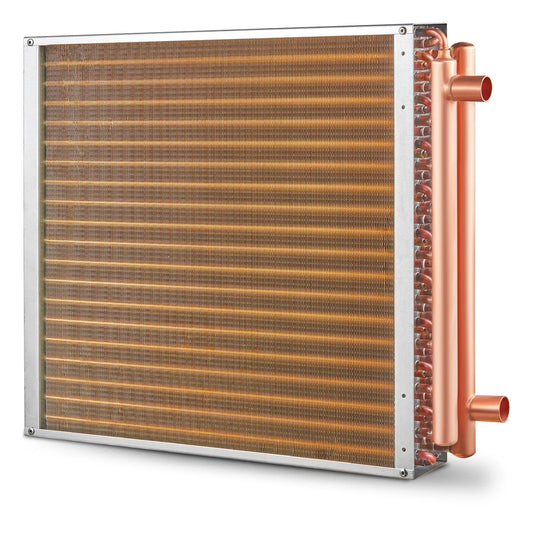 20"x 20" Heat Exchanger Water to Air 3-Row 3/8" Copper Ports 242 Fins