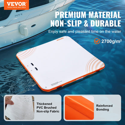 Inflatable Floating Dock, 10 x 10FT Inflatable Dock Platform, Non-Slip Water Floating Dock Mat with Portable Carrying Bag & Detachable Ladder, Floating Platform Island Raft for Pool Beach Ocean - Image 2