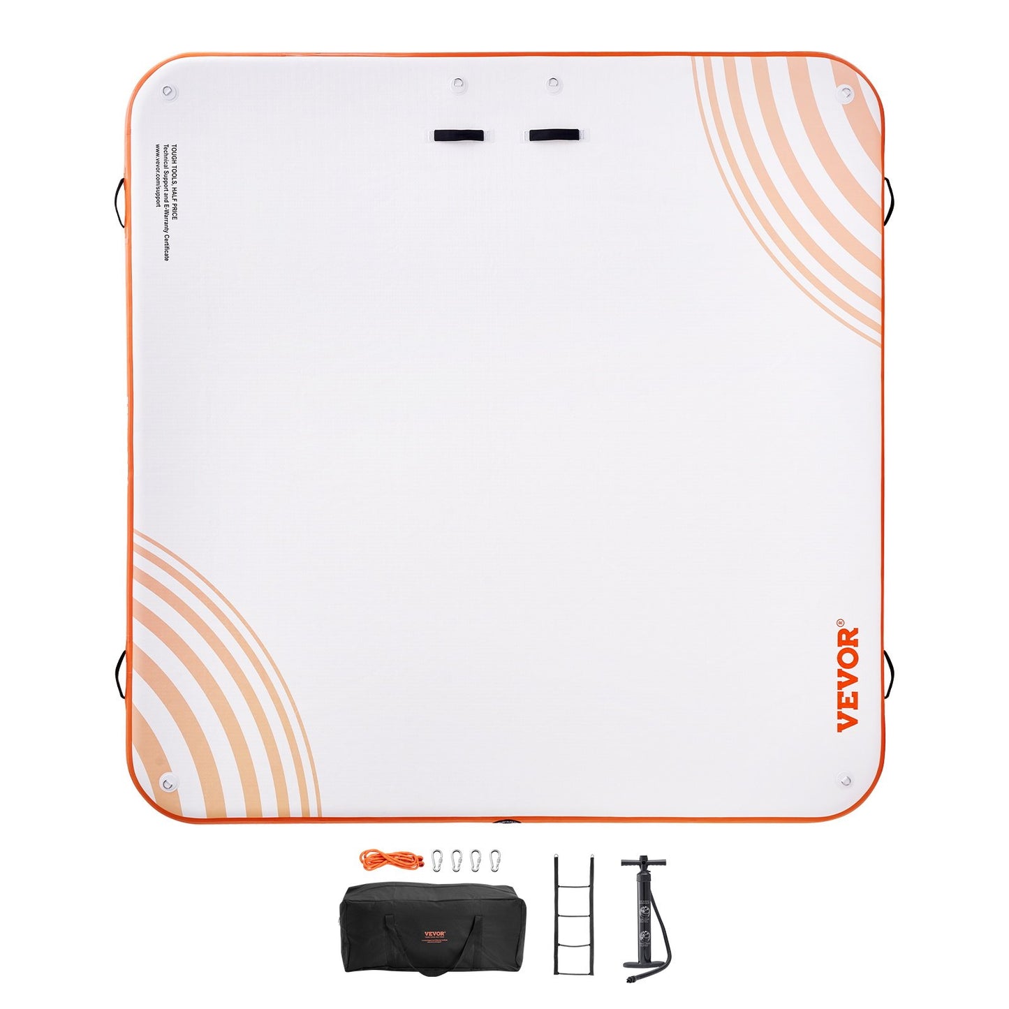 Inflatable Floating Dock, 7 x 7FT Inflatable Dock Platform, Non-Slip Water Floating Dock Mat with Portable Carrying Bag & Detachable Ladder, Floating Platform Island Raft for Pool Beach Ocean - Image 9