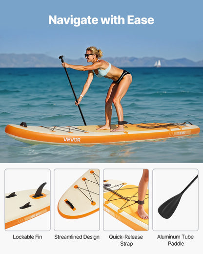 Inflatable Stand Up Paddle Board, 3.53m x 89cm x 15cm Wide Ultra-Light SUP Paddleboard, All Accessories Included, Pump, Paddle, Fin, Backpack, Ankle Leash, Strap, Non-slip Deck for Youth, Adults - Image 4