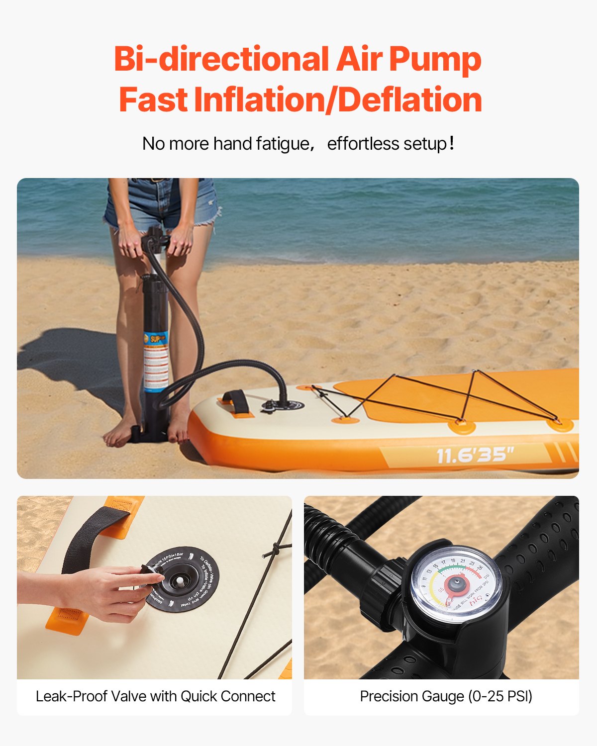 Inflatable Stand Up Paddle Board, 3.53m x 89cm x 15cm Wide Ultra-Light SUP Paddleboard, All Accessories Included, Pump, Paddle, Fin, Backpack, Ankle Leash, Strap, Non-slip Deck for Youth, Adults - Image 5