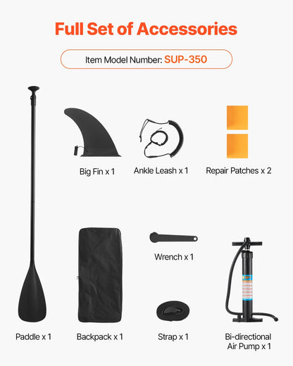 Inflatable Stand Up Paddle Board, 3.53m x 89cm x 15cm Wide Ultra-Light SUP Paddleboard, All Accessories Included, Pump, Paddle, Fin, Backpack, Ankle Leash, Strap, Non-slip Deck for Youth, Adults - Image 7