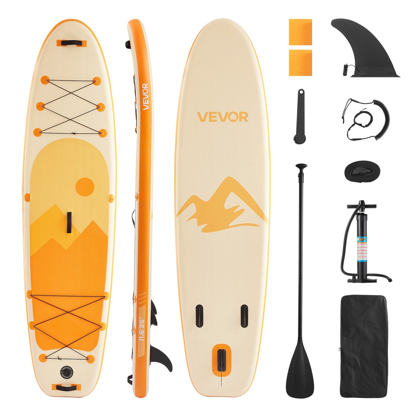 Inflatable Stand Up Paddle Board, 3.53m x 89cm x 15cm Wide Ultra-Light SUP Paddleboard, All Accessories Included, Pump, Paddle, Fin, Backpack, Ankle Leash, Strap, Non-slip Deck for Youth, Adults - Image 9