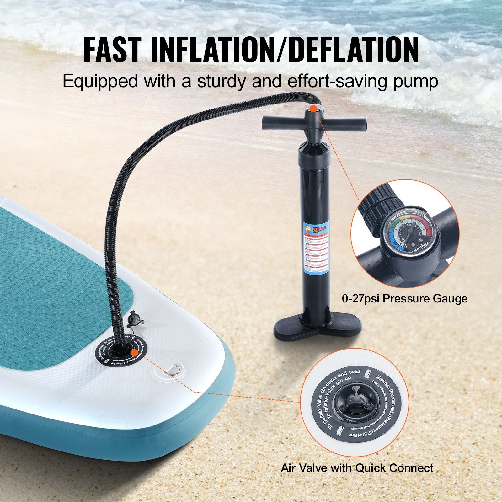 Inflatable Stand Up Paddle Board, 152 mm Wide SUP Paddleboard, with Board Accessories, Pump, Paddle, Fin, Phone Bag, Backpack, Ankle Leash, Repair Kit, Non-slip Deck for Youth & Adults - Image 5