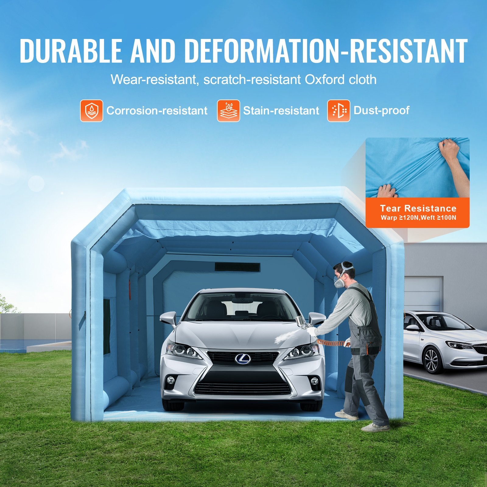 Inflatable Paint Booth 23x13.1x9ft Inflatable Spray Booth 750W+480W Blower - Image 4